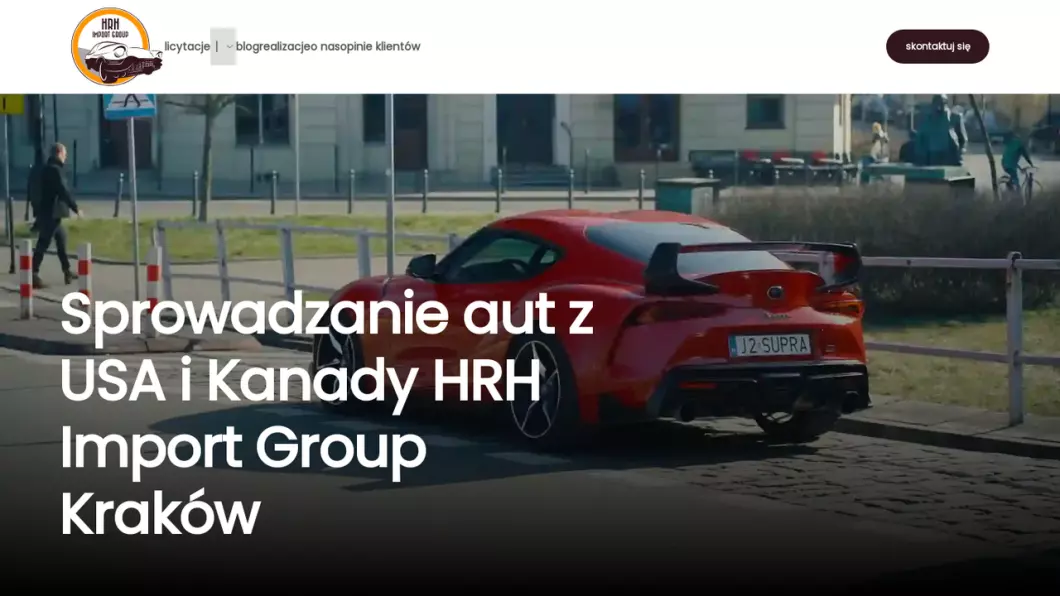 Zrzut ekranu strony HRH Import Group